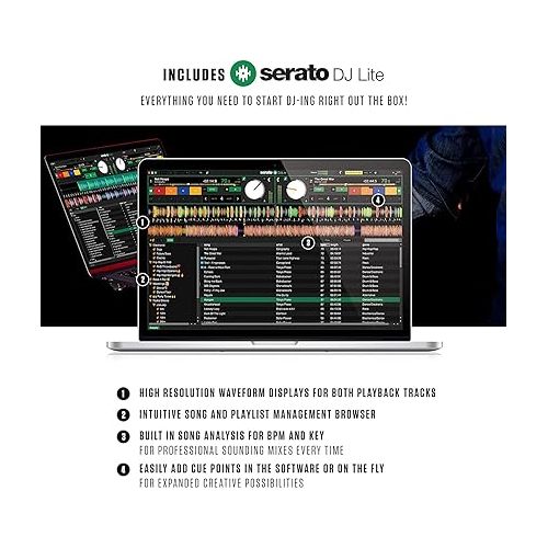  Complete DJ Equipment Package - Numark Mixtrack Pro FX 2 Deck DJ Controller For Serato DJ and M-Audio BX3 3.5 Inch DJ Speakers