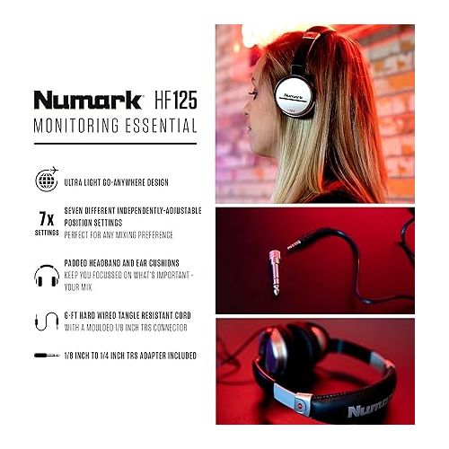  Numark Mixtrack Platinum FX + HF125 - DJ Controller For Serato DJ with 4 Deck Control, DJ Mixer and Audio Interface, and Professional DJ Headphones