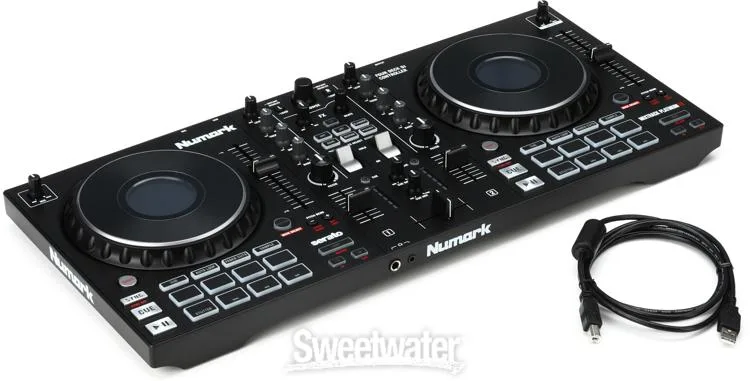  Numark MIXTRACK Platinum FX 4-channel Serato DJ Lite Controller with Laptop Stand and Power Block
