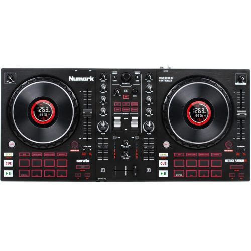  Numark MIXTRACK Platinum FX 4-channel Serato DJ Lite Controller with Laptop Stand and Power Block