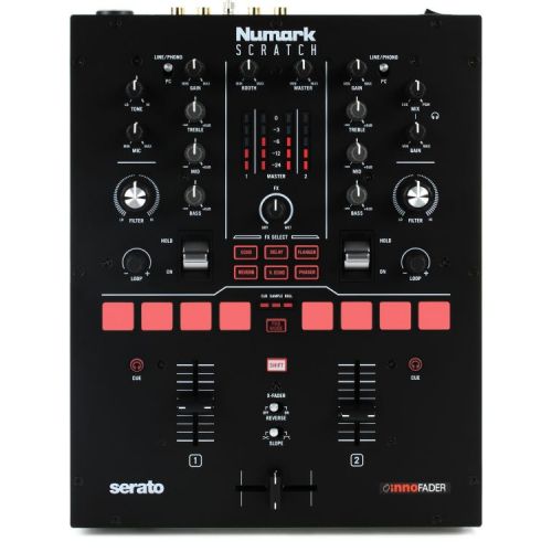  Numark Scratch 2-channel Scratch Mixer for Serato DJ Pro with Decksaver Cover