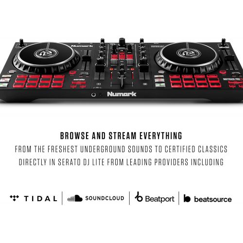  [아마존베스트]Numark Mixtrack Pro FX  2 Deck DJ Controller For Serato DJ with DJ Mixer, Built-in Audio Interface, Capacitive Touch Jog Wheels and FX Paddles