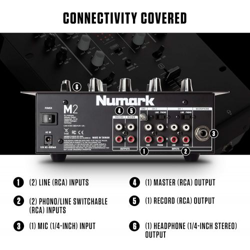  [아마존베스트]Numark M2 BLACK | Professional Two-Channel Scratch Mixer with 3-band EQ per Channel