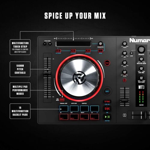  Numark Mixtrack 3 | All-in-one Controller Solution with Virtual DJ LE Software Download