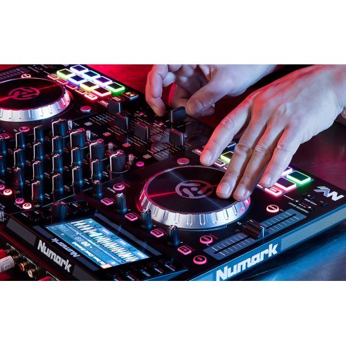  Numark NVII | DJ Controller for Serato DJ with Intelligent Dual-Display Screens & Touch-Capacitive Knobs