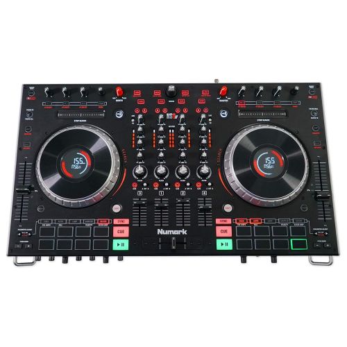  Numark NS6II 4-Ch Serato DJ Controller w 2 Display+Audio Technica Headphones