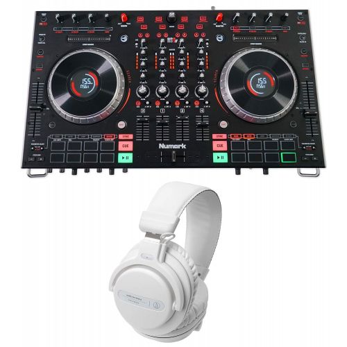  Numark NS6II 4-Ch Serato DJ Controller w 2 Display+Audio Technica Headphones