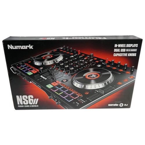  Numark NS6II 4-Ch Serato DJ Controller w 2 Display+Audio Technica Headphones