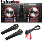 Numark Mixtrack Pro 3 DJ Controller for Serato with Pair of Novik fnk5 Mic and Cable