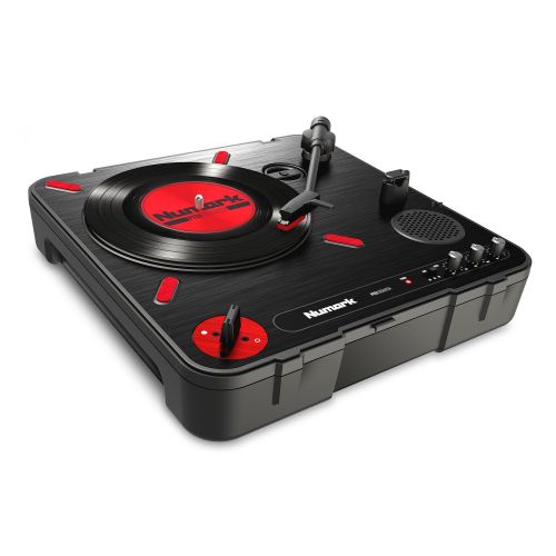  Numark PT01 Scratch | Portable Turntable with Built-In DJ Scratch Switch, Speaker, & Carrying Handle