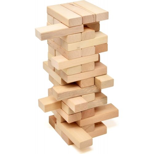  [아마존베스트]Number 1 in Gadgets Timber Tower Wood Block Stacking Game, 48 Piece Classic Wooden Blocks for Building, Toppling and Tumbling Games, Deluxe Stacking Game