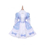 Nuoqi Womens Lolita Lace Retro Court Prom Puff Dress French Apron Maid Princess Bowknot Multi Layers Skirts for Girls