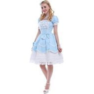 Nuoqi Girls Lolita Gothic Dress Princess Layers Evening Party Blue Dress