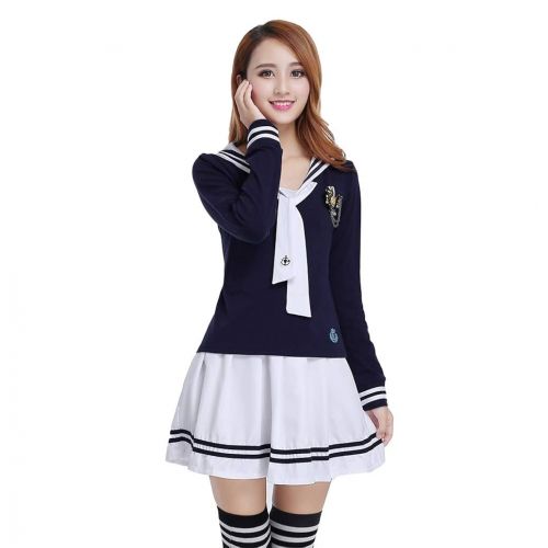  Nuotuo Womens Japanese High School Uniform Sailor Pleated Skirt Outfit