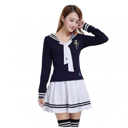  Nuotuo Womens Japanese High School Uniform Sailor Pleated Skirt Outfit