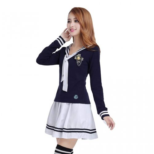  Nuotuo Womens Japanese High School Uniform Sailor Pleated Skirt Outfit