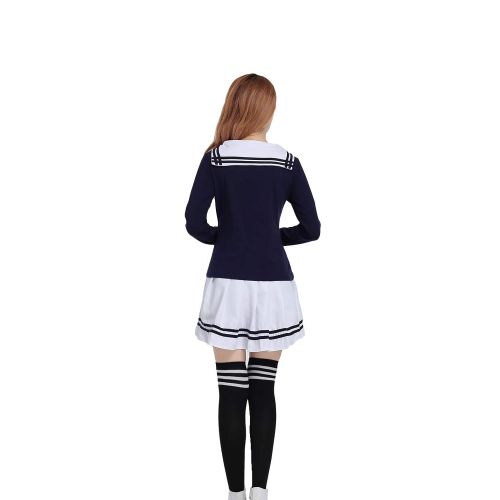  Nuotuo Womens Japanese High School Uniform Sailor Pleated Skirt Outfit