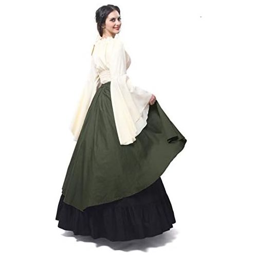  할로윈 용품Nuotuo NSPSTT Womens Renaissance Medieval Costume Victorian Dresses Gown Scottish Dress