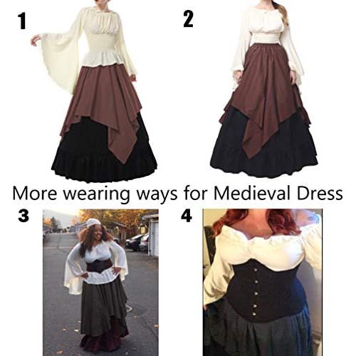  할로윈 용품Nuotuo NSPSTT Womens Renaissance Medieval Costume Victorian Dresses Gown Scottish Dress