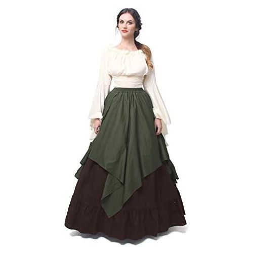  할로윈 용품Nuotuo NSPSTT Womens Renaissance Medieval Costume Victorian Dresses Gown Scottish Dress