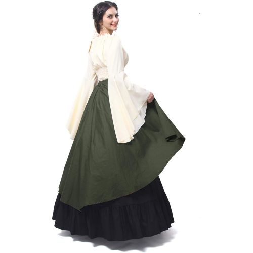  할로윈 용품Nuotuo NSPSTT Womens Renaissance Medieval Costume Victorian Dresses Gown Scottish Dress