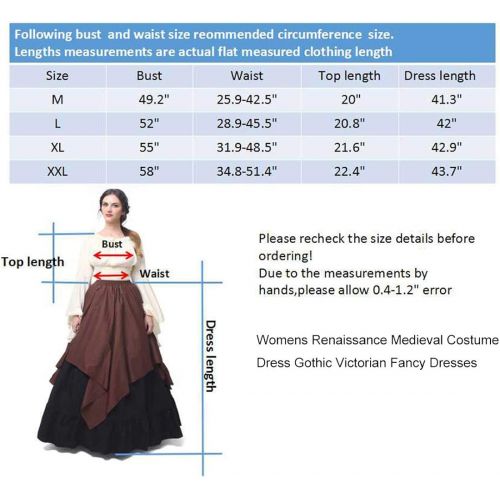  할로윈 용품Nuotuo NSPSTT Womens Renaissance Medieval Costume Victorian Dresses Gown Scottish Dress