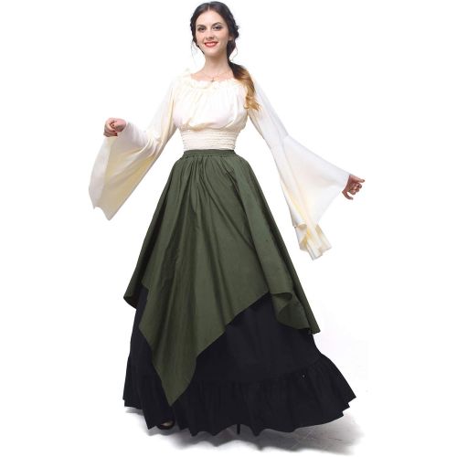  할로윈 용품Nuotuo NSPSTT Womens Renaissance Medieval Costume Victorian Dresses Gown Scottish Dress