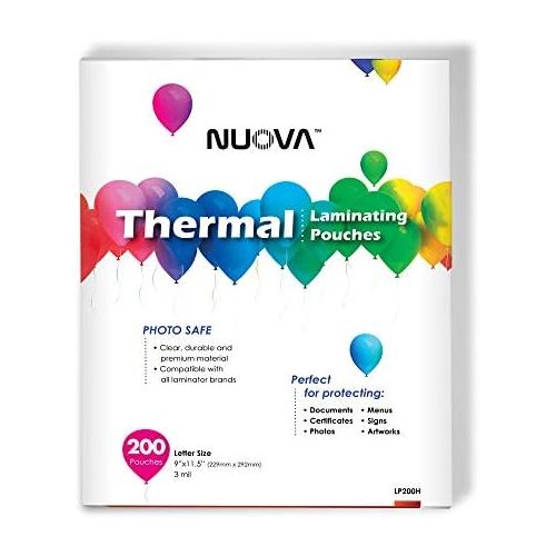  [아마존베스트]NUOVA Nuova Premium Thermal Laminating Pouches, 9 x 11.5/Letter Size/3 mil, 200 Pack (LP200H)