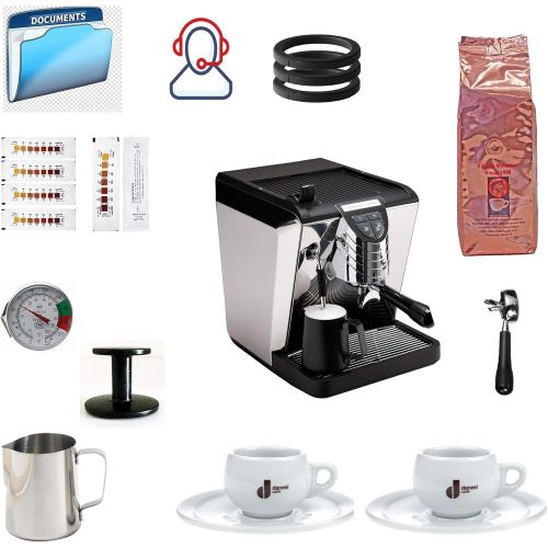  Nuova Simonelli Simonelli Oscar Tank Black Espresso Machine Bundle with Coffee, Latte Gear Accessories (11 Items)