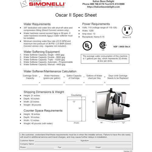  Nuova Simonelli Simonelli Oscar Tank Black Espresso Machine Bundle with Coffee, Latte Gear Accessories (11 Items)