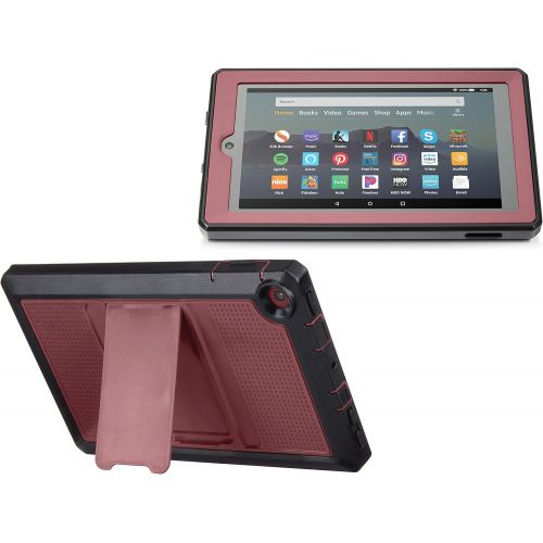  Nupro Heavy Duty Shock-Proof Standing Cover with Screen Protector For Fire 7 Tablet, Plum