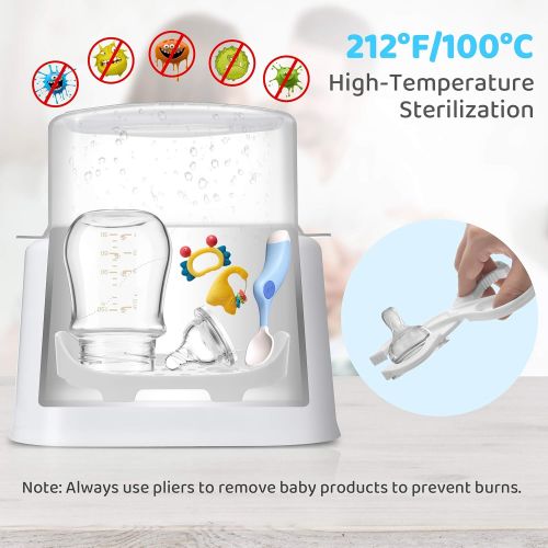  Nurch Baby Bottle Warmer 6-in-1 Baby Food Heater Rapid Heating with LCD Display Accurate Temperature Control with Pliers, Brush, Egg Steamer Tools Large Capacity