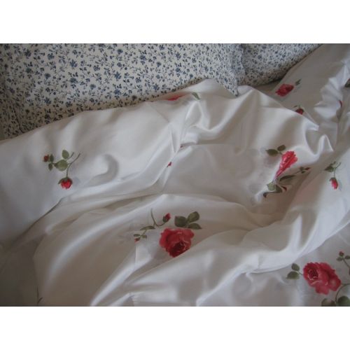  Nurdanceyiz Shabby chic bedding floral rose Pink Red print floral Twin XL queen super king oversized 120x120 120x98 118x114 116x96 88x90 duvet cover