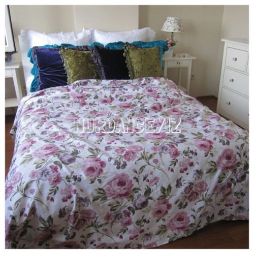  Nurdanceyiz 120x98 oversized super king duvet cover Palatial king bedding- blue red pink lilac roses floral print TWIN XL Queen King shabby chic Bedding