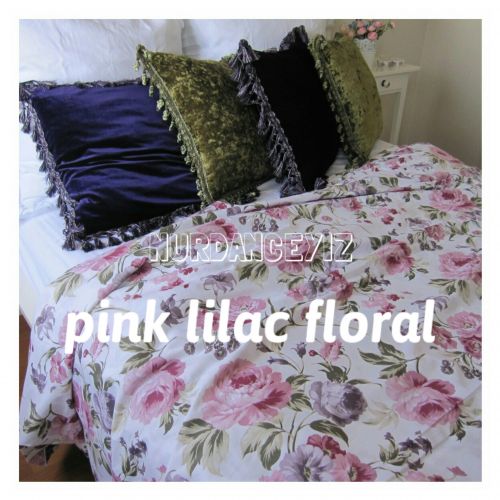  Nurdanceyiz 120x98 oversized super king duvet cover Palatial king bedding- blue red pink lilac roses floral print TWIN XL Queen King shabby chic Bedding