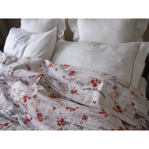  Nurdanceyiz Rose print floral shabby chic Bedding- Red green Pink purple Twin XL Queen Cal King super king duvet cover 120x98 inch oversized king duvet