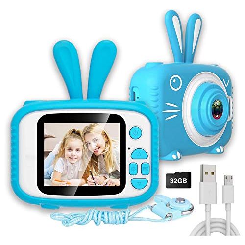  [아마존베스트]Nurfens Kids Digital Camera, Kids Video Camera Recorder Shockproof Cameras HD 8 Mega Pixel 2 Inch IPS Screen Kids Mini Camera with 32GB SD for Girls Boys Gifts(Blue)