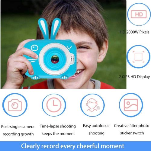  [아마존베스트]Nurfens Kids Digital Camera, Kids Video Camera Recorder Shockproof Cameras HD 8 Mega Pixel 2 Inch IPS Screen Kids Mini Camera with 32GB SD for Girls Boys Gifts(Blue)