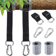 Nurkoo swing attachment, 2 x 3M hammock attachment swing suspension strap kit with 2 heavy duty carabiners and D-rings, holds up to 1000 kg with storage bag, 2 tree protection pads