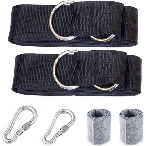 Nurkoo swing attachment, 2 x 3M hammock attachment swing suspension strap kit with 2 heavy duty carabiners and D-rings, holds up to 1000 kg with storage bag, 2 tree protection pads