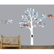 Nursery Decals and More Large Blue & White Tree Decal Perfect for Shelf or Shelving