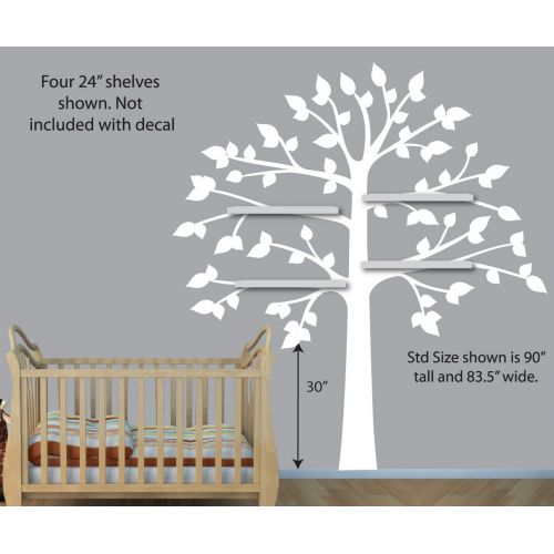  Nursery Decals and More Childrens Wall Decals, White Tree Wall Decal, Perfect for Shelf or Shelving