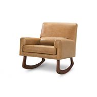 Nursery Works Sleepy time Rocker in Tan Leather with Walnut Legs, Tan Leather