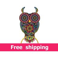 /NurseryRoomWallArt abstract owl wall sticker, colorful owl wall decal decor, owl wall sticker removable vinyl bird animal nature cartoon owls wall art [FL051]