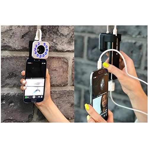  Nurugo SmartUV with Detachable SmartUV Lamp - A Connectable UV Camera for Smartphone USB TypeB (Android 4.3+) -Test UV Product Claims, Check Sunscreen Application and Track Sun Dam