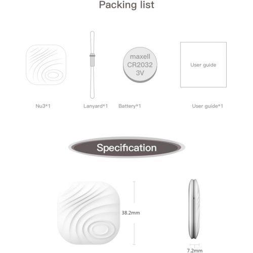  [아마존베스트]Nutale Nut3 Smart Key Finder Bluetooth WiFi Tracker GPS Locator Wallet Phone Key Anti-Lost Bidirectional Alarm Reminder (1 Pack, White)