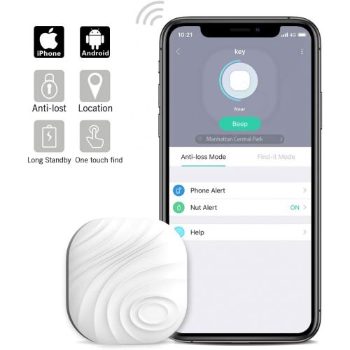  [아마존베스트]Nutale Nut3 Smart Key Finder Bluetooth WiFi Tracker GPS Locator Wallet Phone Key Anti-Lost Bidirectional Alarm Reminder (1 Pack, White)
