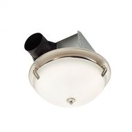 Nutone NuTone InVent Decorative Satin Nickel 100 CFM Ceiling Exhaust Fan with Light and White Globe, ENERGY STAR