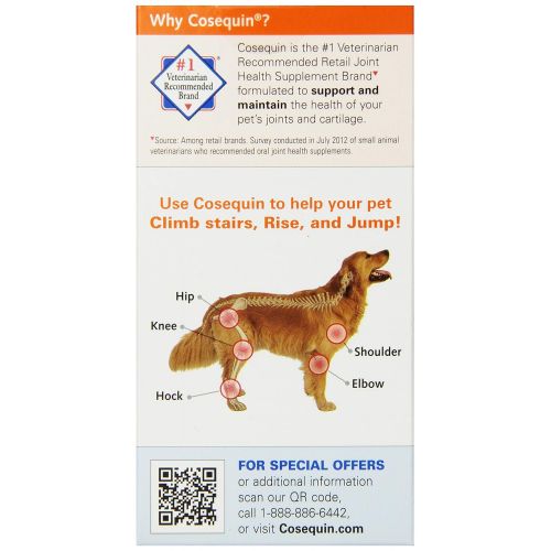  Nutramax Laboratories Cosequin Maximum Strength Joint Supplement Plus MSM - With Glucosamine and Chondroitin - For Dogs of All Sizes