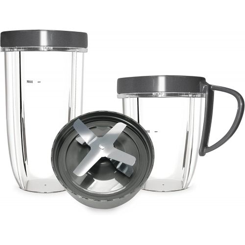  NutriBulletZubehoer-Set 600W und 900W Zubehoer fuer Entsafter Becher, Deckel und zusatzliche Klingen fuer Nahrstoff-Entzieher Nutriblast